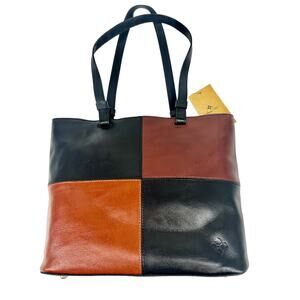 Patricia Nash Tote Bag Colorblock Danville Handbag black / brown NEW